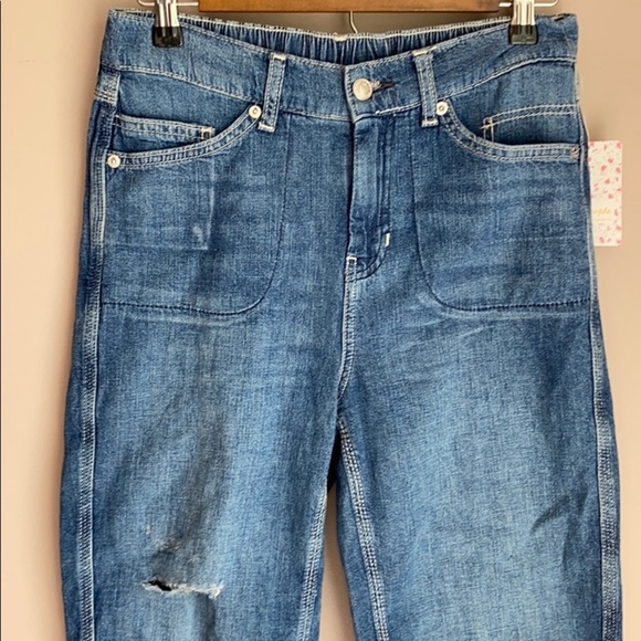 NWT Free People Baby Barrel Cropped Jeans XS - Picture 5 of 8
